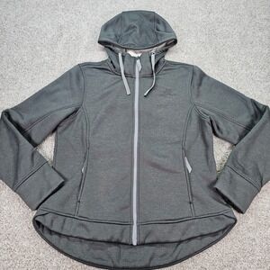 The North Face Womens Fleece Lined Full Zip Hoodie Jacket Gray Size L